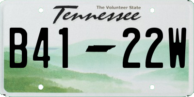 TN license plate B4122W