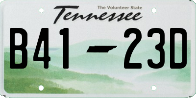 TN license plate B4123D