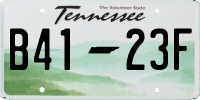 TN license plate B4123F