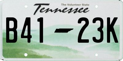 TN license plate B4123K