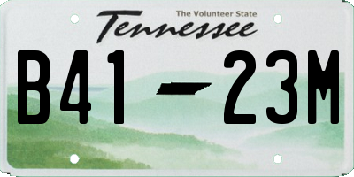 TN license plate B4123M