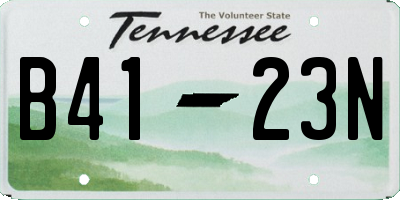 TN license plate B4123N