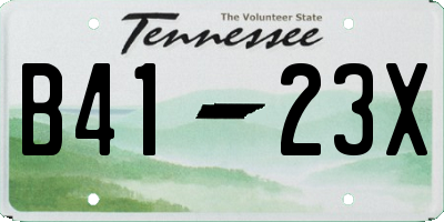TN license plate B4123X