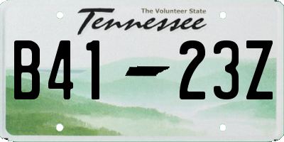 TN license plate B4123Z