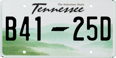 TN license plate B4125D