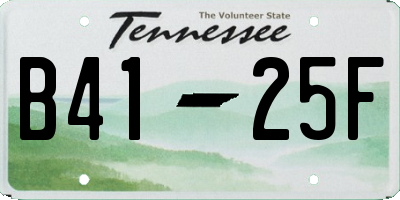 TN license plate B4125F
