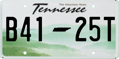TN license plate B4125T