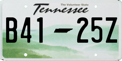 TN license plate B4125Z