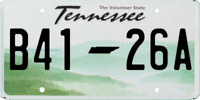 TN license plate B4126A