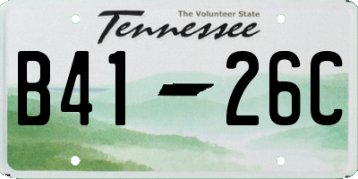 TN license plate B4126C