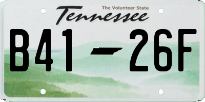TN license plate B4126F