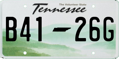 TN license plate B4126G