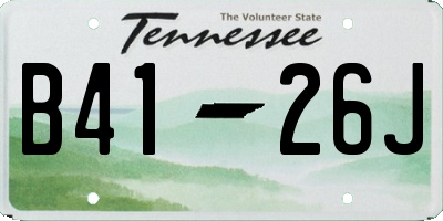 TN license plate B4126J