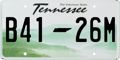 TN license plate B4126M