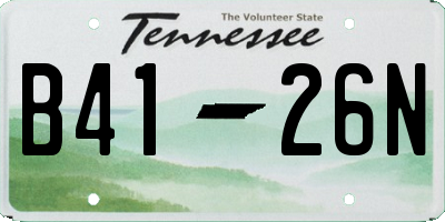 TN license plate B4126N