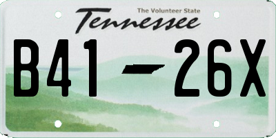 TN license plate B4126X