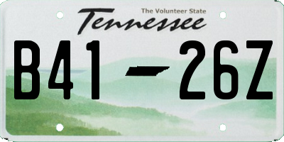 TN license plate B4126Z