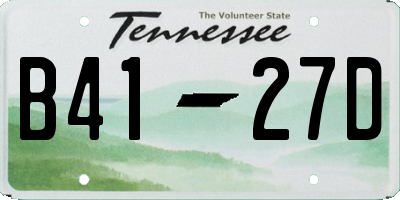 TN license plate B4127D
