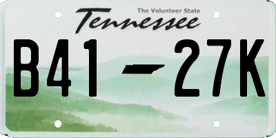 TN license plate B4127K