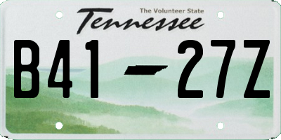 TN license plate B4127Z