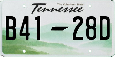 TN license plate B4128D