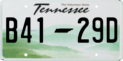 TN license plate B4129D
