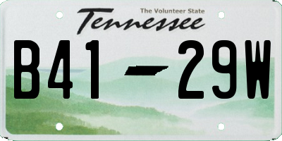 TN license plate B4129W