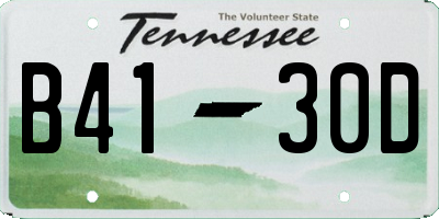 TN license plate B4130D