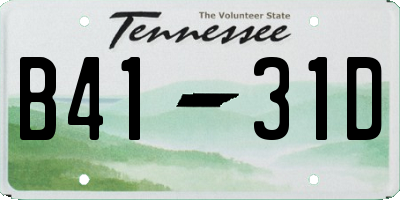 TN license plate B4131D