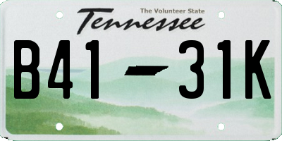 TN license plate B4131K