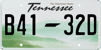 TN license plate B4132D