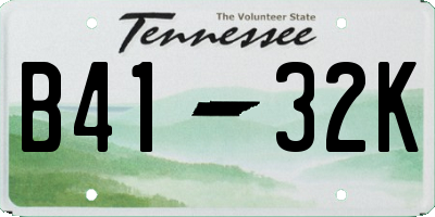 TN license plate B4132K