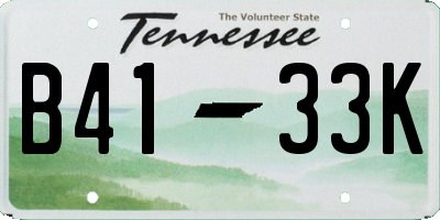 TN license plate B4133K