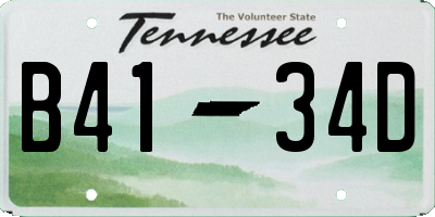 TN license plate B4134D