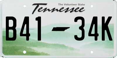TN license plate B4134K