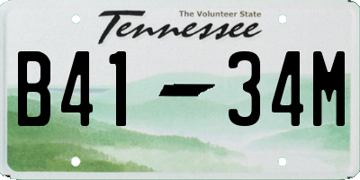 TN license plate B4134M