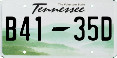 TN license plate B4135D