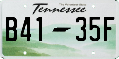 TN license plate B4135F