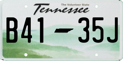 TN license plate B4135J