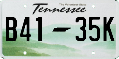 TN license plate B4135K