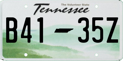 TN license plate B4135Z