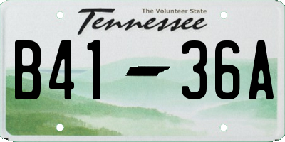 TN license plate B4136A