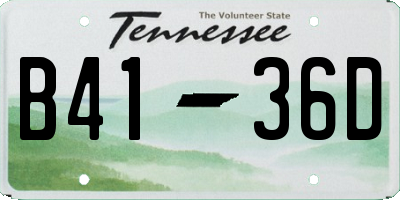 TN license plate B4136D