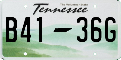 TN license plate B4136G