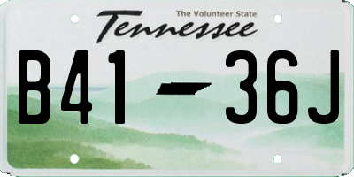 TN license plate B4136J