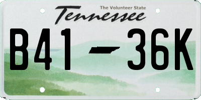 TN license plate B4136K