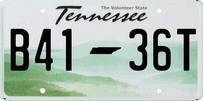 TN license plate B4136T