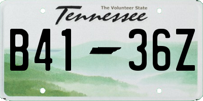 TN license plate B4136Z
