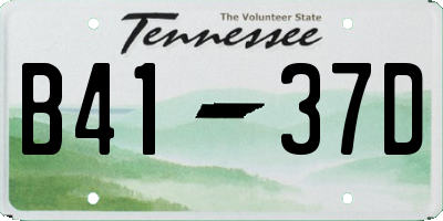 TN license plate B4137D