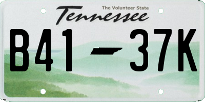 TN license plate B4137K